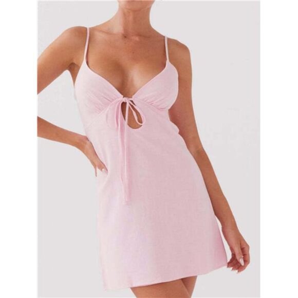 Tie-Front Mini Cami Dress - Picture 7 of 12